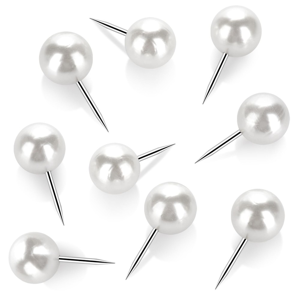 60 Pcs Push Pins, Thumb Tacks for Decorative Wall, Pearl White