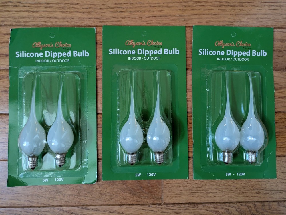 6 bulbs for Christmas candles: Silicone Dipped Flame-Tip Indoor/Outdoor Bulbs 5W