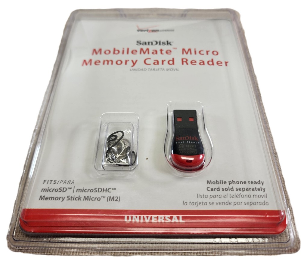 NEW Verizon Universal SanDisk Mobile Mate Micro Memory Card Reader 619659038779