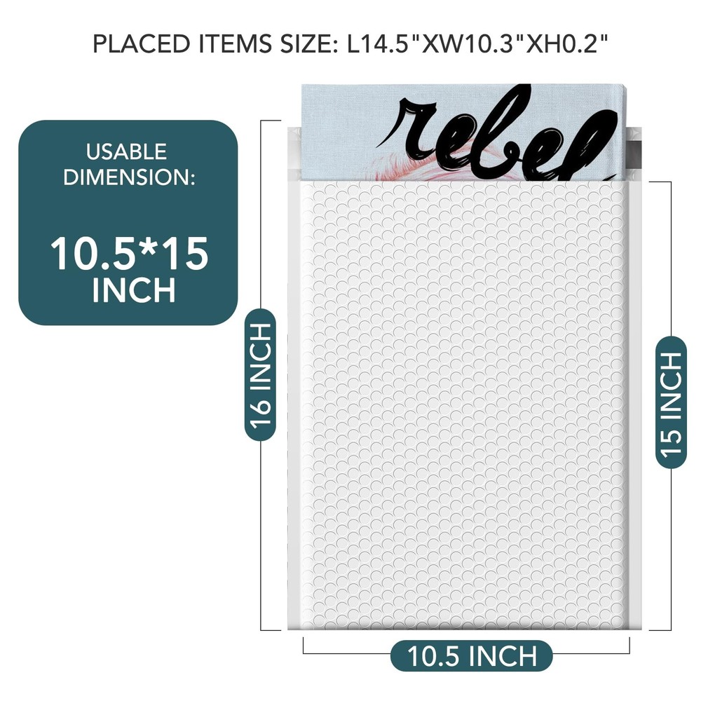 40 Pack Bubble Mailer, 10.5x16 "Padded Envelopes, Strong Adhesion Bubble Mail...
