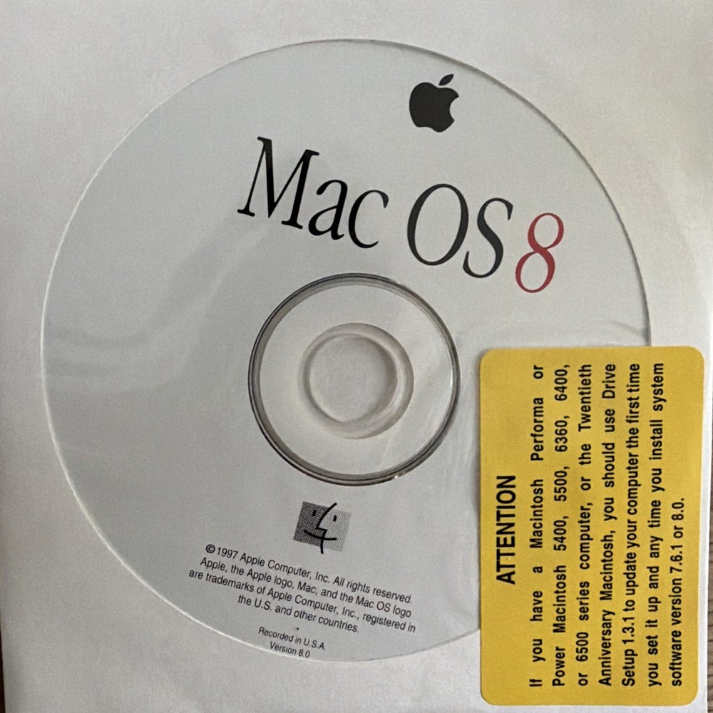 Vintage Apple Mac OS 8 Original Software Manual PC Computer Disk (Complete)
