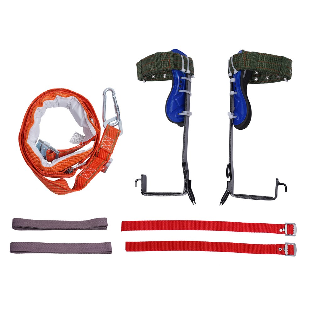 2 Gears Tree Climbing Spike Kit Single Protective Belt Strap Rope Adjustable