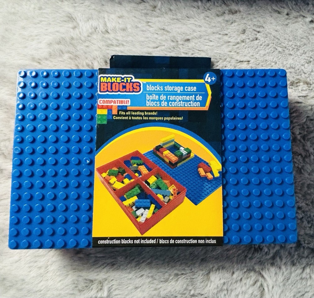 Make-It Blocks Storage Carrying Case Blue/Red for LEGO Construction Blocks