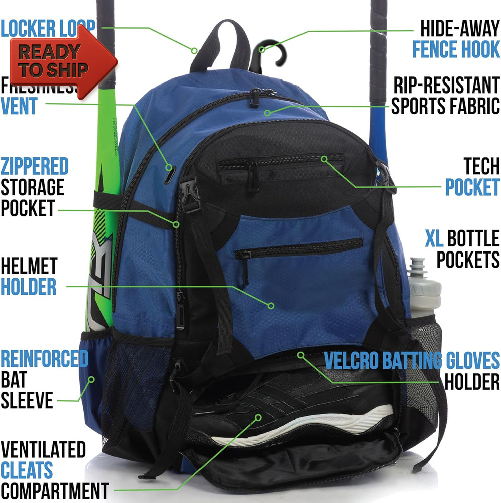 Athletico Advantage Baseball Bag - Baseball Backpack with External Helmet Holde