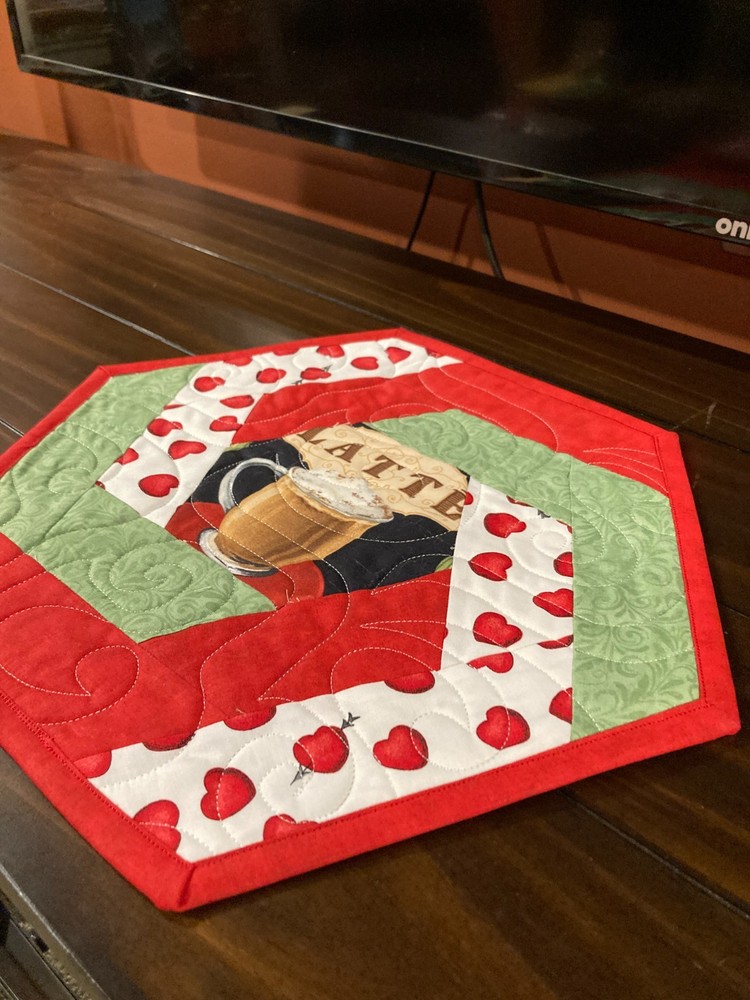February Latte Love – Quilted Table Topper