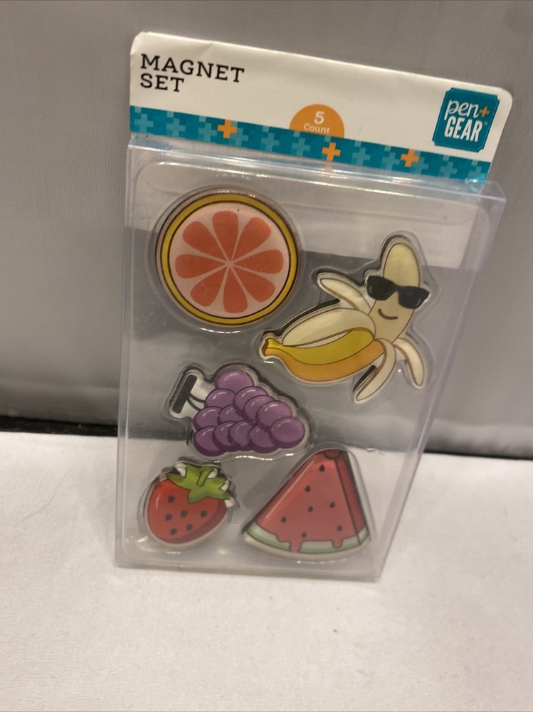 Pen + Gear Fridge Magnet Set Fruit 5-Piece