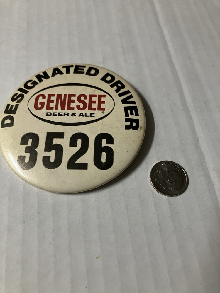 Vintage Genesee Beer Designated Driver Pin On  Button