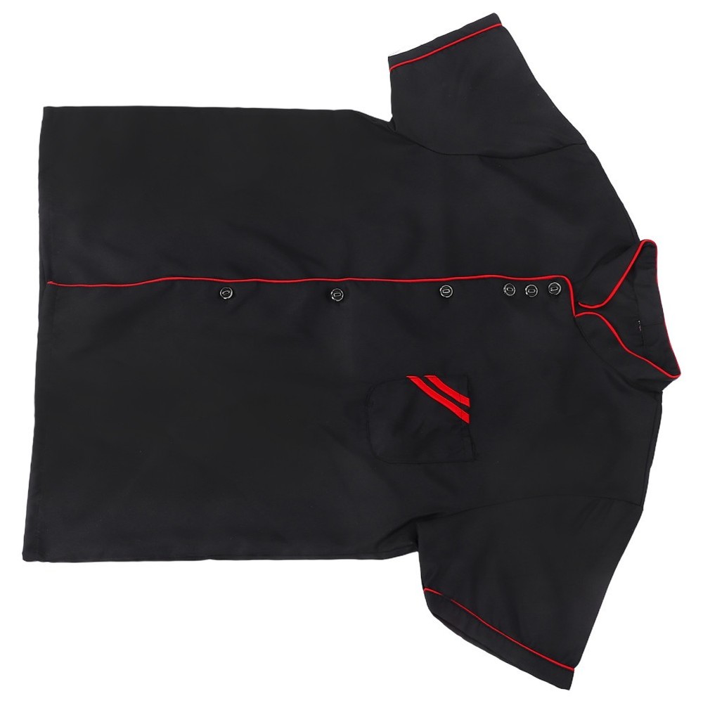 Chef Code Coats Jacket Short Sleeve Men Black Shirt Restaurant Undershirt
