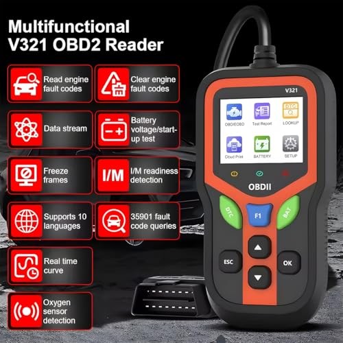 OBD2 Car Scanner Diagnostic Tool - V321 Vehicle Check Engine Fault Code Reader