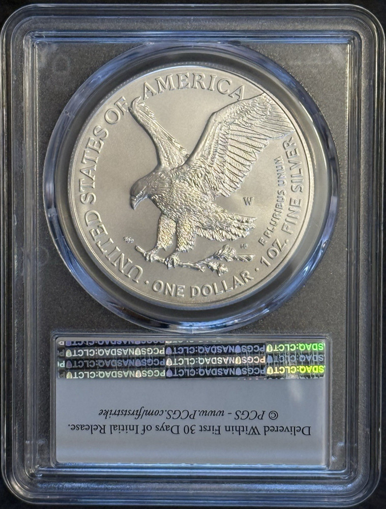 2022-W Burnished Silver Eagle PCGS SP69 FIRST STRIKE (Flag Label)