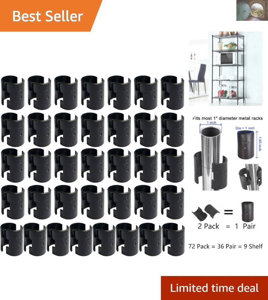 72-Pack Wire Shelving Lock Clips for 1" Posts - Durable Shelf Replacements
