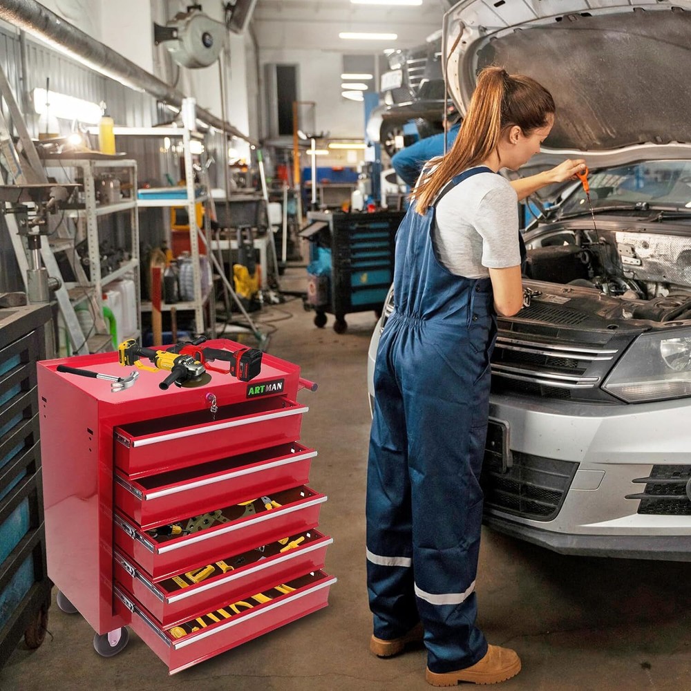 5-Drawers Tool Cabinets On Wheels,Rolling Tool Chest With Drawers,Tool Storage