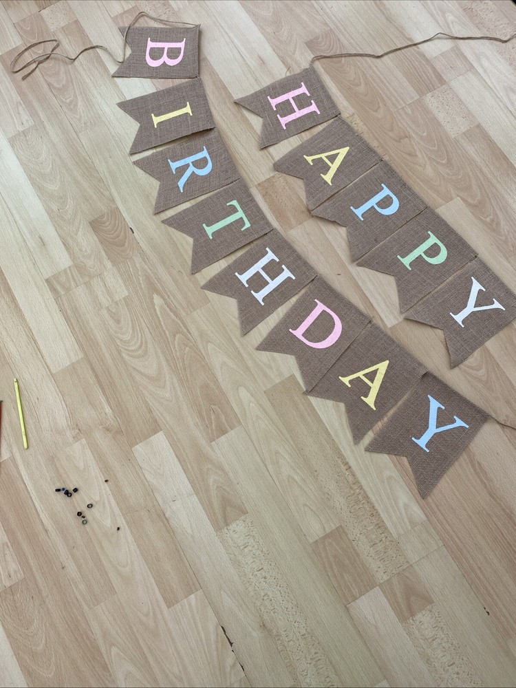Happy Birthday Hessian Bunting Banner