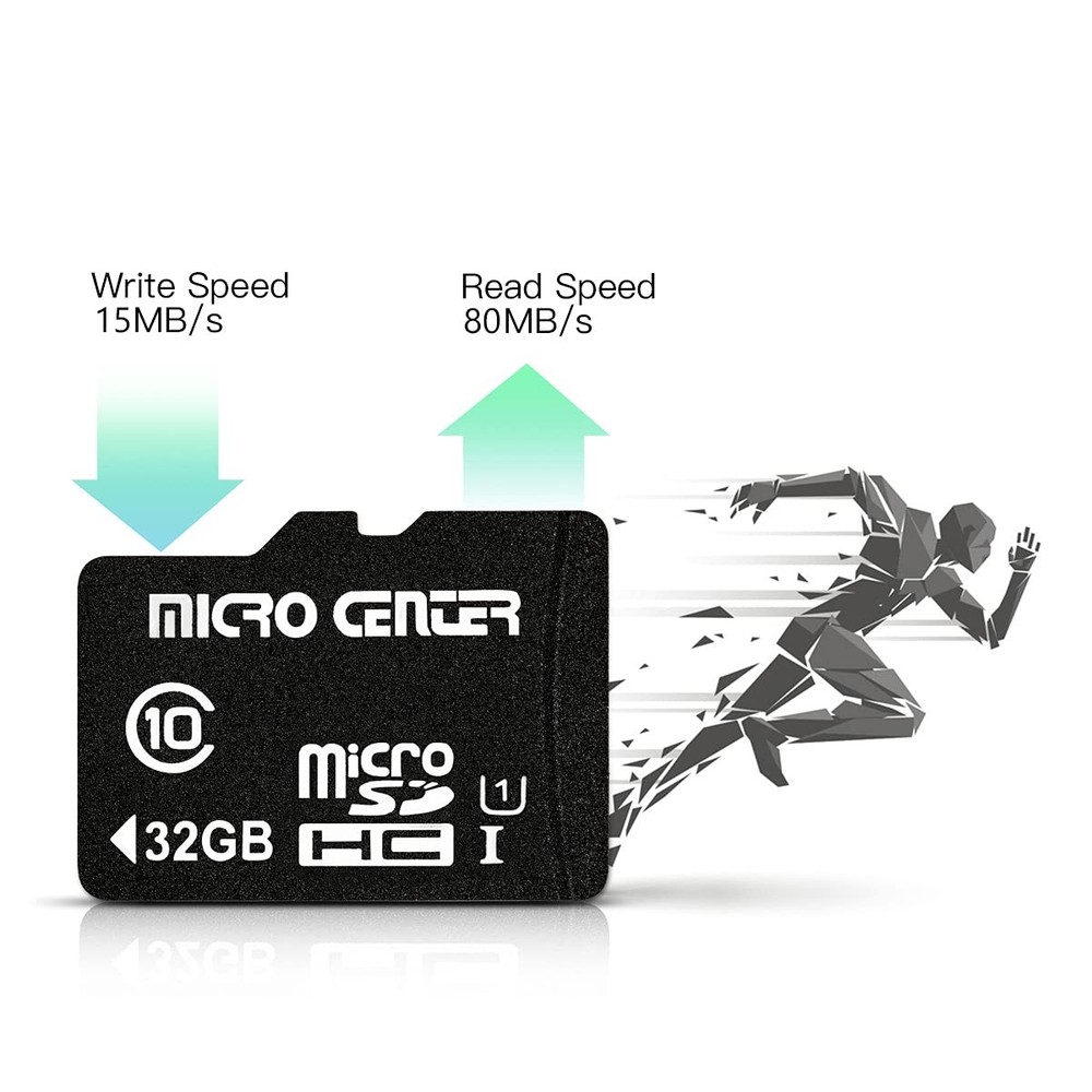 Micro Center 32GB Class 10 MicroSDHC Flash Memory Card with Adapter 2 Pack