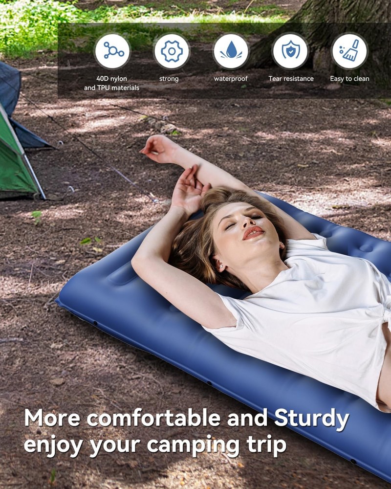 HiiPeak Sleeping Pad for Camping- Ultralight Inflatable Sleeping Mat with Built-