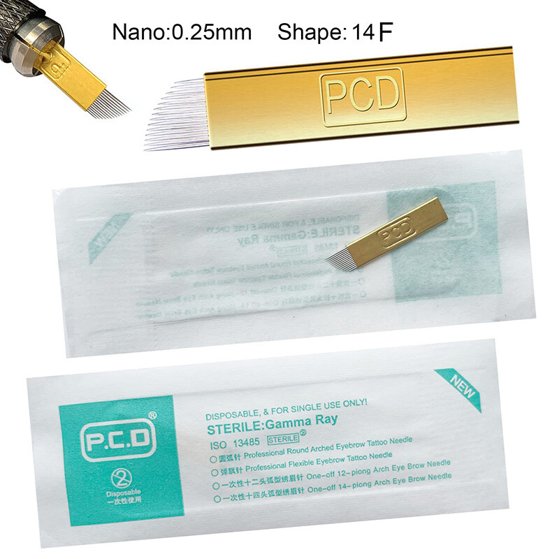 14F Pins Microblading pcd Needle Blade Permanent Makeup Eyebrow Tattoo Needles