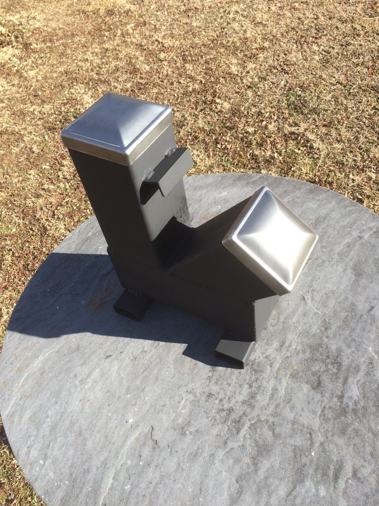 Gravity Feed Rocket Stove w/ caps by Outback Fabrications