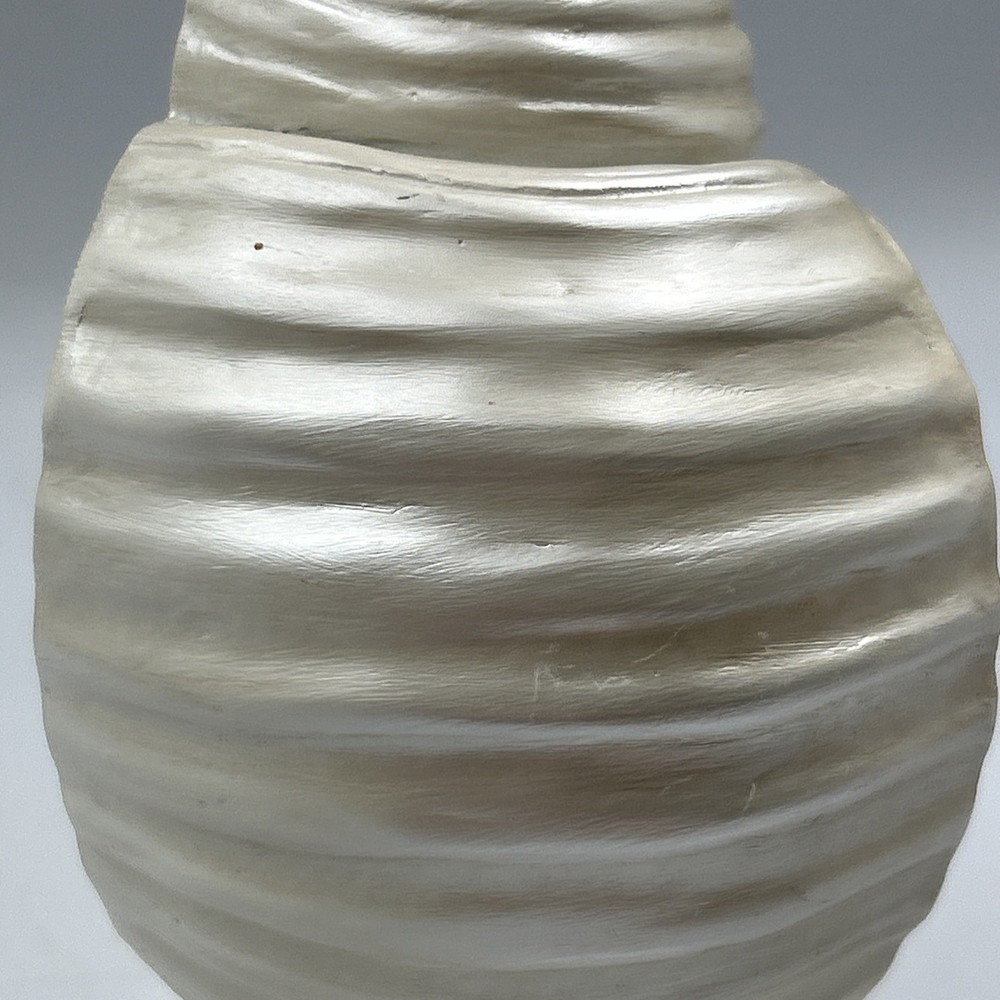 Iridescent White 6.75” Conch Shell Bookend Ceramic Single