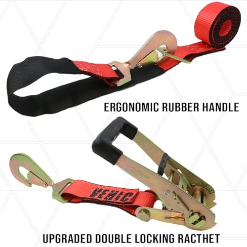 Tool Heavy Duty Adjustable Car Tie Down Kit with Snap Hooks - Break 2 Pack