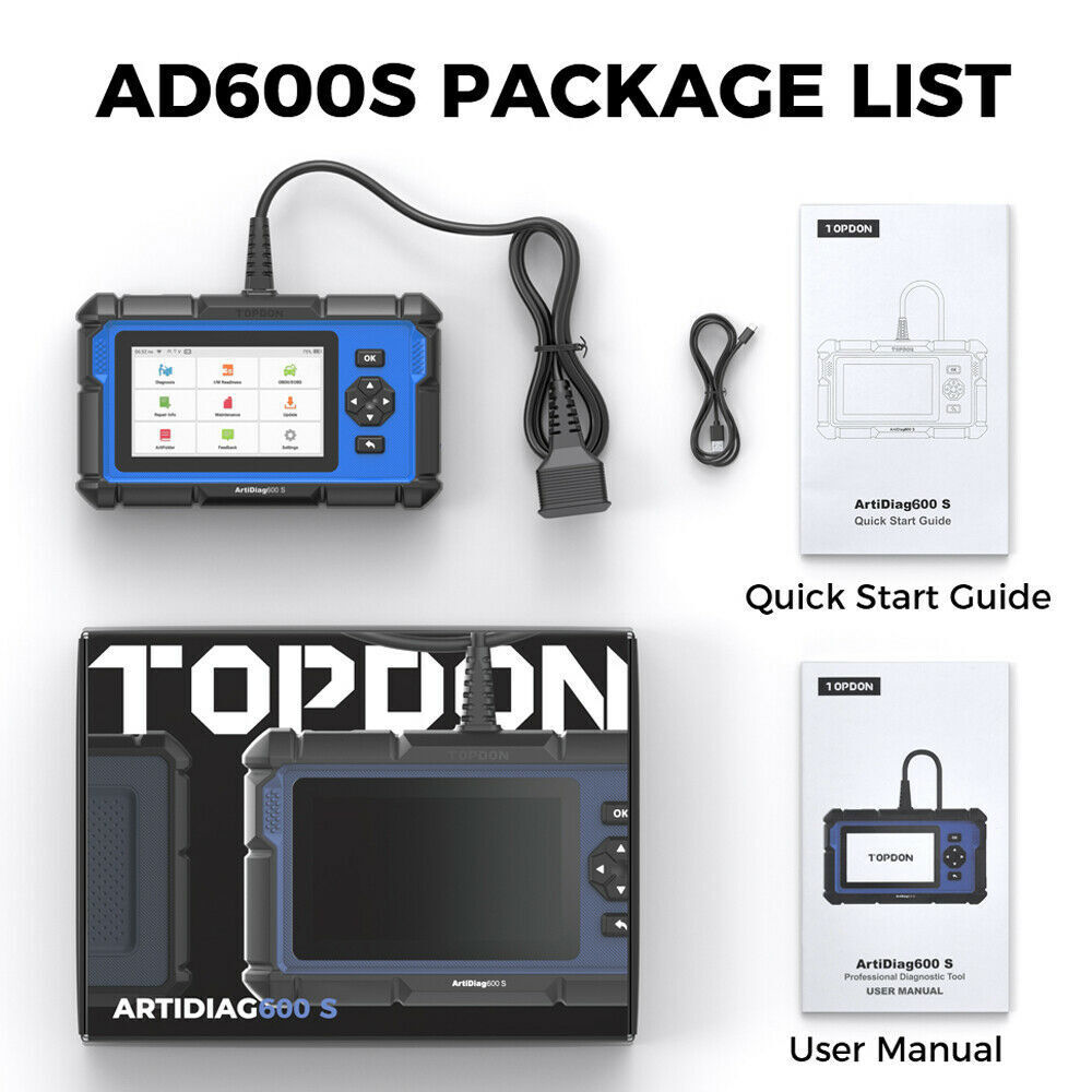 TOPDON AD600S OBD2 Diagnostic Scanner ABS SRS Code Reader Oil EPB SAS TPMS Reset