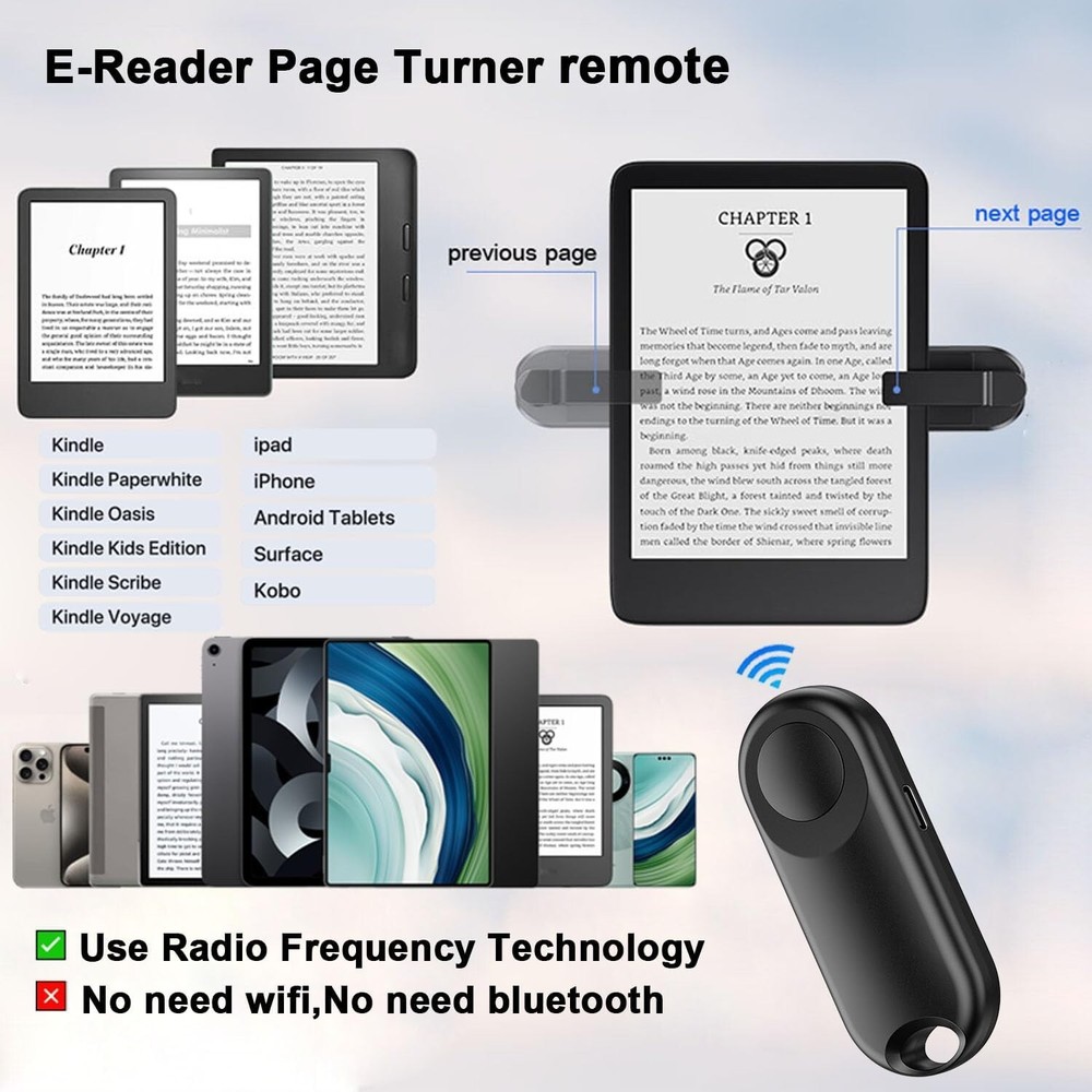 Remote Control Page Turner for Kindle Paper Accessories Ipad Reading