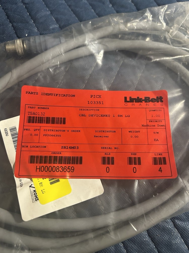 Linkbelt Cranes T5R0132 DEVICENET 1. 8M LG Cable