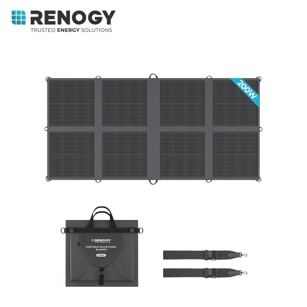 Renogy 200W Solar Panel Blanket Portable Solar Suitcase Foldable Solar Panel