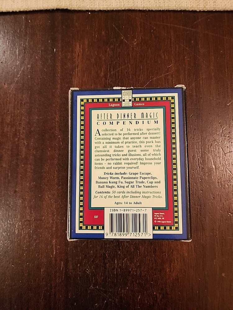 Magic Tricks Card Set After Dinner Magic Compendium 16 tricks