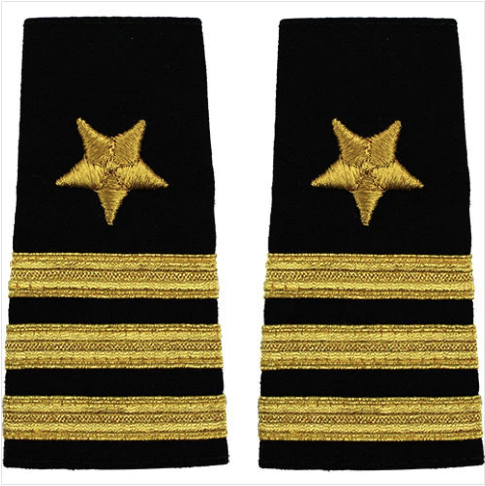 GENUINE U.S. NAVY SOFT SHOULDER MARK: LINE COMMANDER