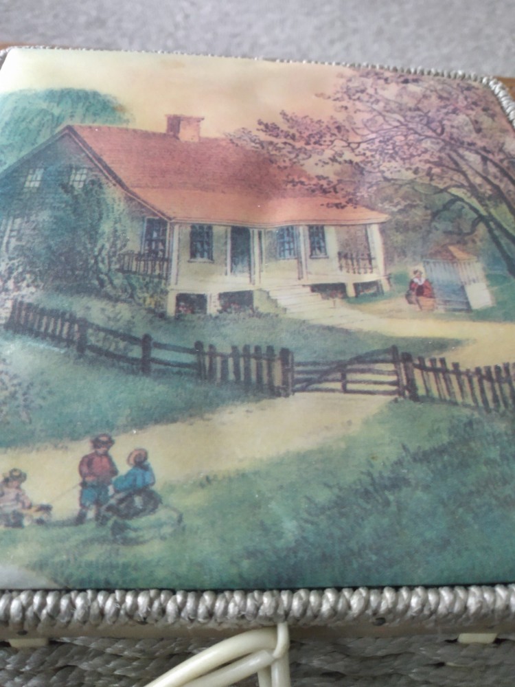 Vintage Sewing Basket Weaved
