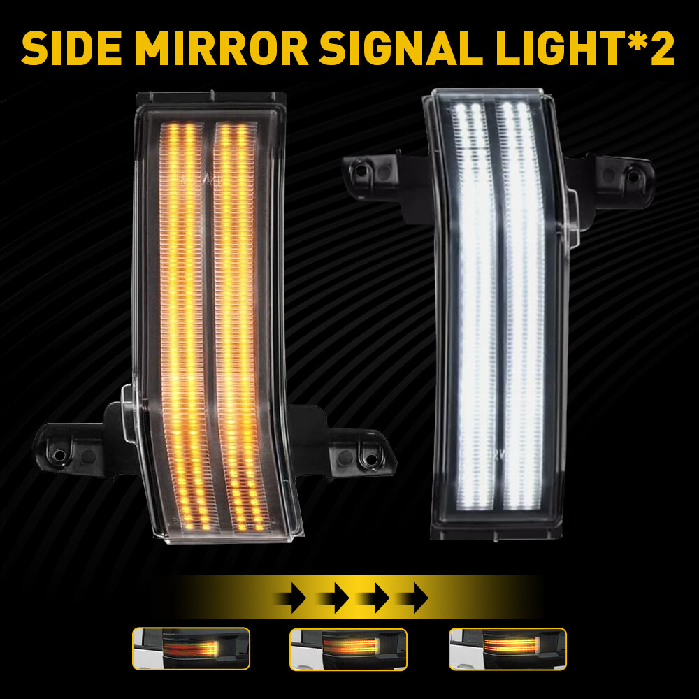 2x For 15-19 Chevy Silverado GMC Sierra LED Sequential Side Mirror Signal Light