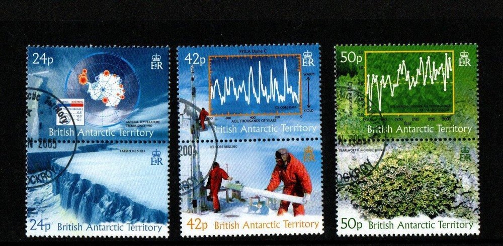 BRITISH ANTARCTIC 2004 SG389A -394 CLIMATE CHANGE SET FINE USED