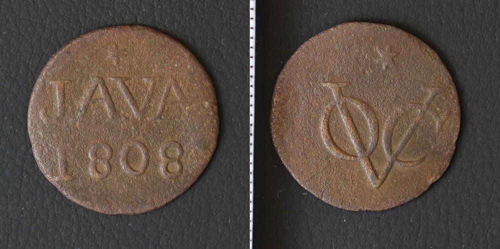 *Netherlands indies JAVA Duit 1808 Coin Indonesia Dutch[E8002]7l1