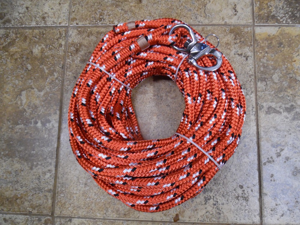 130 ft x 7/16" Dac/Polyester Halyard Ruby Red w/white & black tracers
