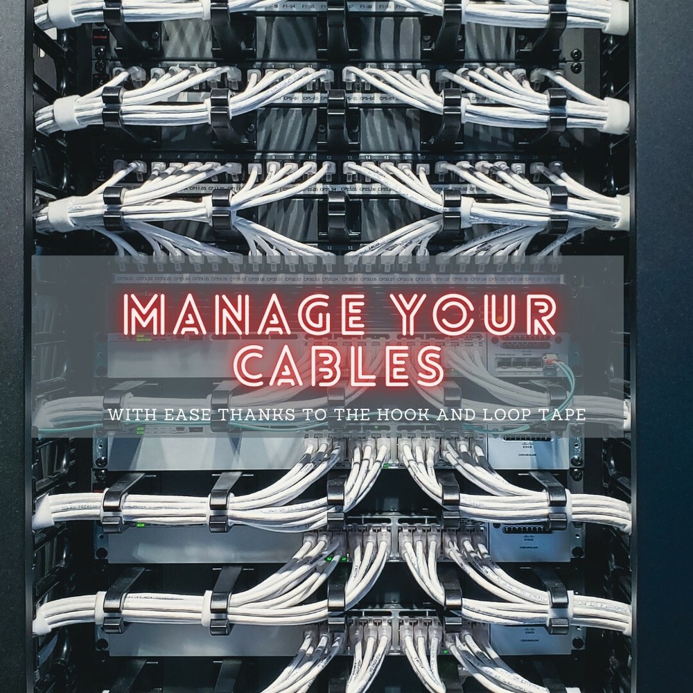 Double Sided Hook and Loop Tape, 25ft, Black