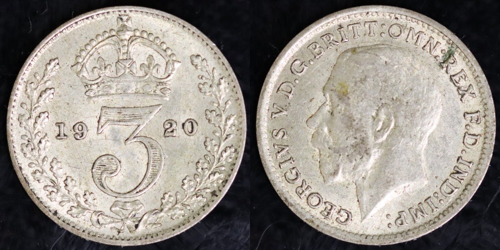 1920 Great Britain 3 Pence KM# 813