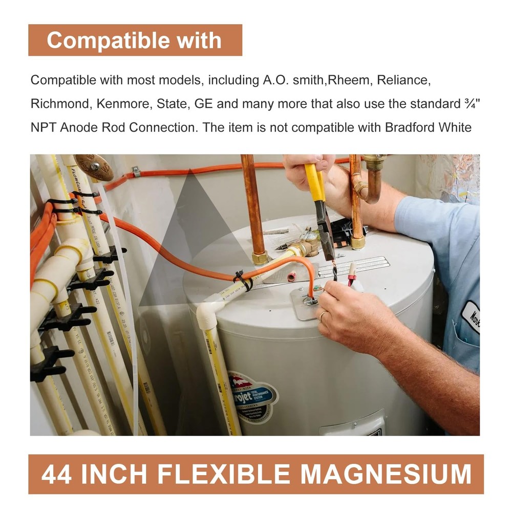 Powswopx Flexible Water Heater Magnesium Anode Rod