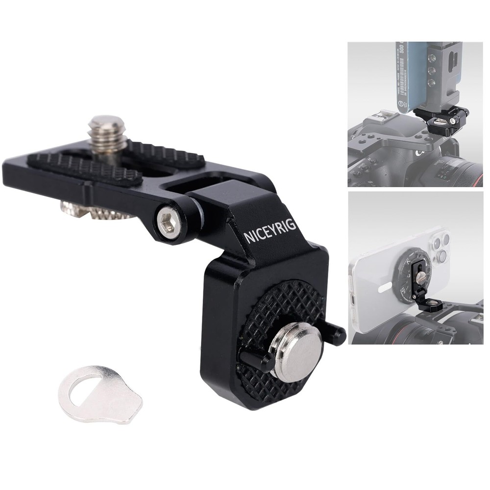 Right-Angle Bracket Mini L-Shape Mounting Plate for ARRI Thread 180 Degree Ad...