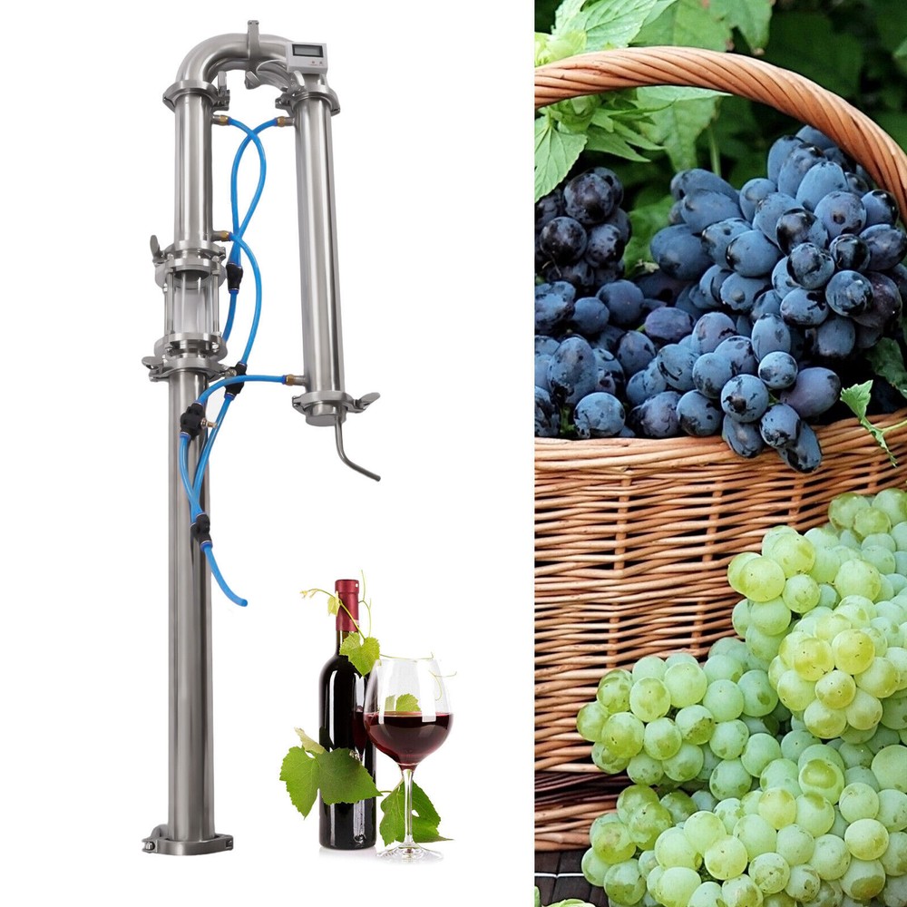 2" in Stainless Still Moonshine Reflux Distilling Column Brew Wine Making Tool