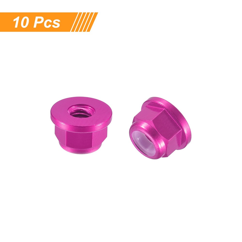 Nylon Insert Hex Lock Nuts, 10pcs - M2.5x0.45mm Self-Locking Nut(Pink)