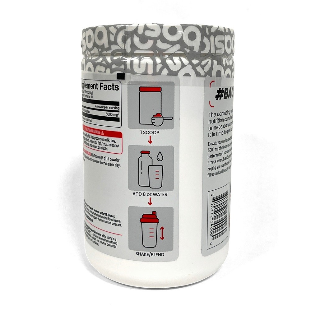 BASIC SUPPLEMENTS Micronized Creatine Monohydrate 5000mg 60 Serv Sealed Dec 2026