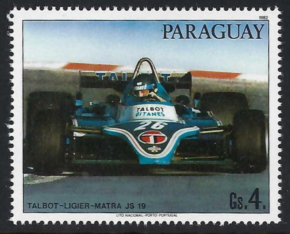Talbot - Ligier - Matra JS 19 on stamp
