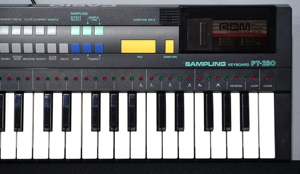 Casio PT-280 Mini Portable Pulse Code Modulation Sampling Keyboard W/ ROM pack