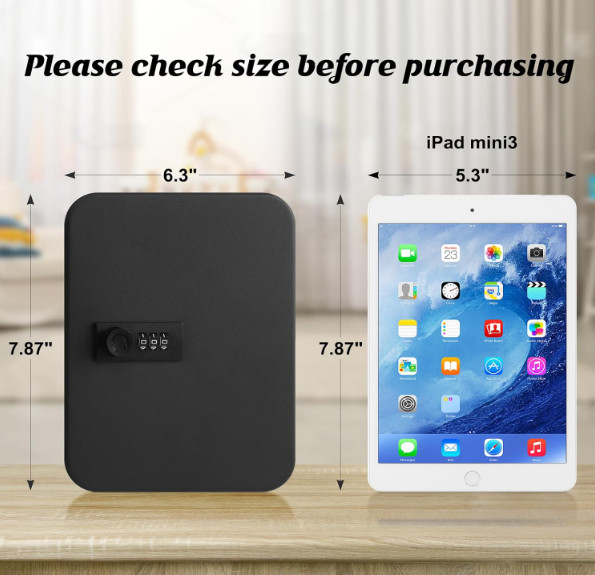 Key Cabinet Wall Mount,Locking Key Organizer,Key Storage Lock Box with Code,Key