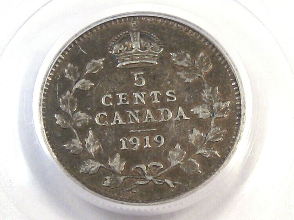 1919 Silver 5¢ Five Cent CANADA PCGS VF30. #53