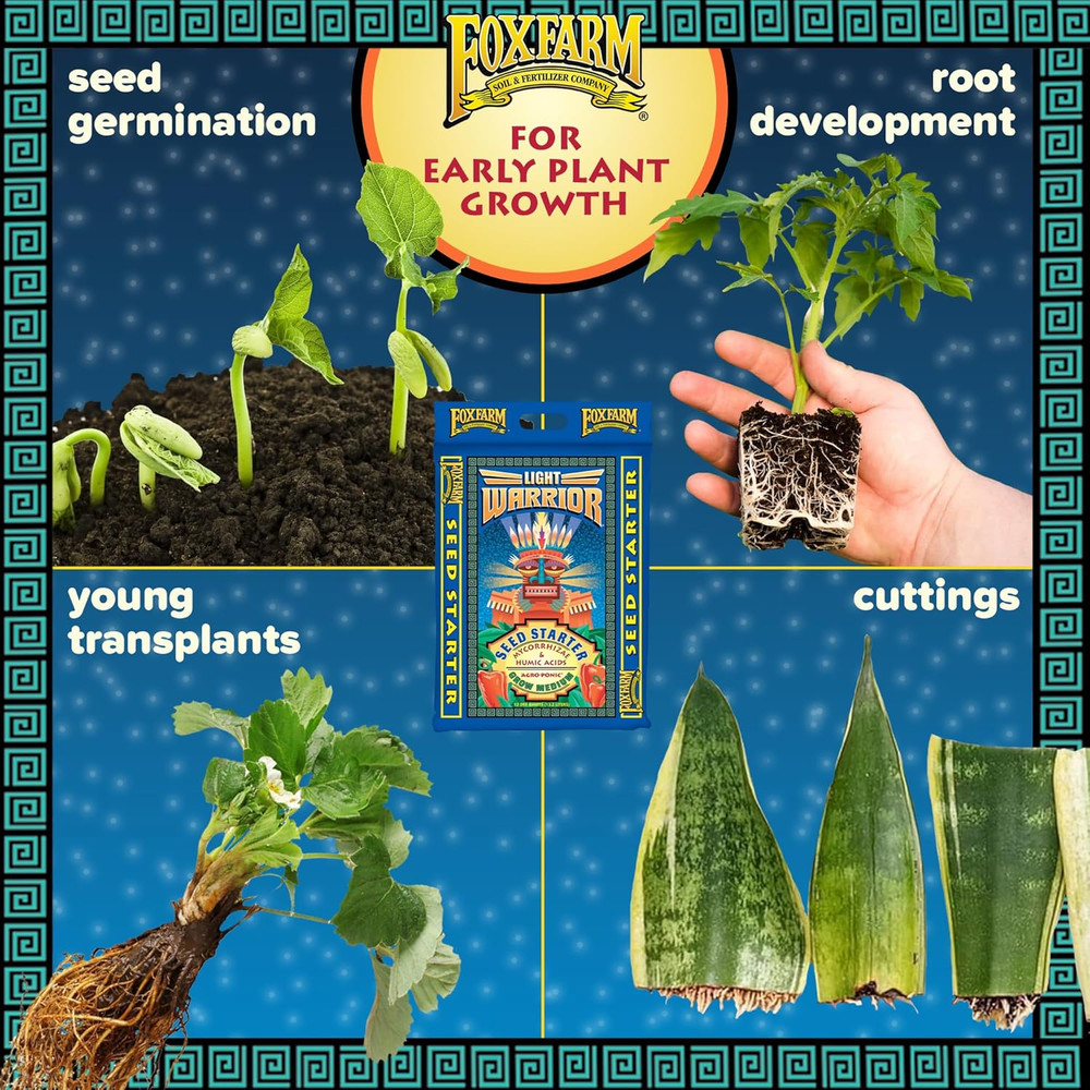 Light Warrior Seed Starter Growing Medium, 12 Quart - Beneficial for Seed Germin