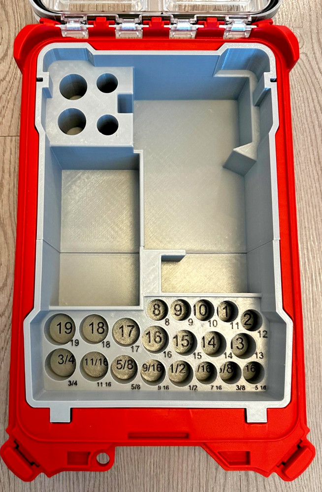 Milwaukee M18 3/8" Compact Impact PACKOUT Insert W/ Socket Organizer 3D