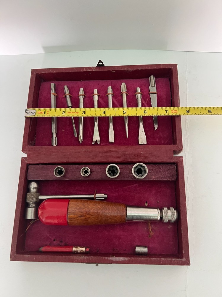 Vintage IFC Lines Wood Tool Kit Set w/ Case Multi Bit Carving Tools