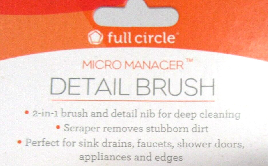 Full Circle Micro Manager Detail Brush Kitchen Bath Grout Scraper - 2 PACK