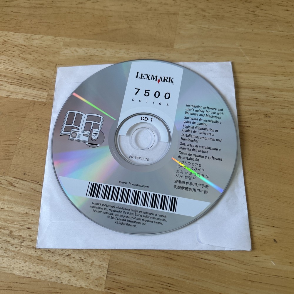 Lexmark 7500 series Printer Installation Software Disk CD